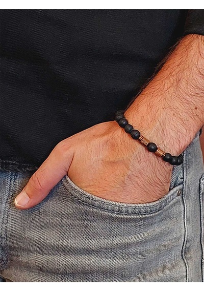 Lav & Oniks Taşı 8mm Unisex Tasarım Bileklik Hawaii Model 9028 Çok Renkli