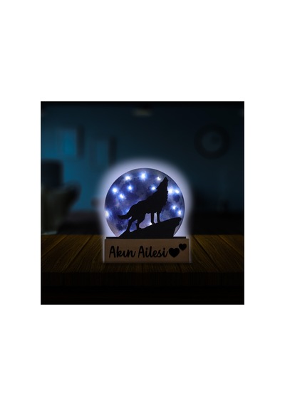 Led Işıklı Pleksi Dolunay Kişiselleştirilebilir Dekoratif Biblo Ursula Kurt Anahtar Askılığı Mavi - 737202186