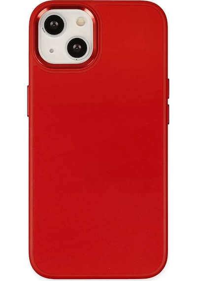 Newface Apple İphone 14 Plus Kılıf Asya Deri Silikon - Kırmızı
