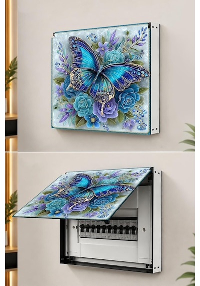 Dekoratif Sigorta Kutusu Kapağı 39x32 Cm Açılır Kapaklı Elektrik Panosu Gizleme Paneli Ss023