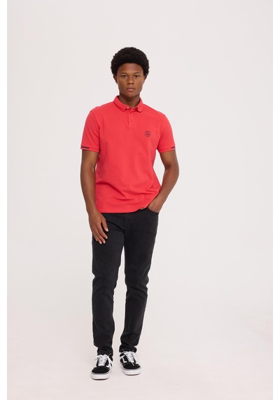 Summer Polo Kırmızı Basıc Polo Yaka Tişört Kırmızı