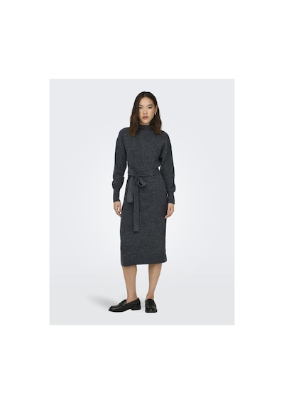 Only Strickkleid Onlthılde Langes Kleid Dark Grey Melange
