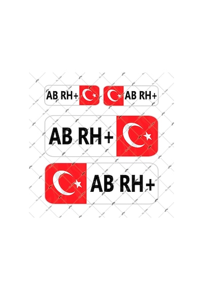 Mr.Sticker-Bt07 Reflektif Ab Rh Pozitif + Kan Grubu Etiket Seti