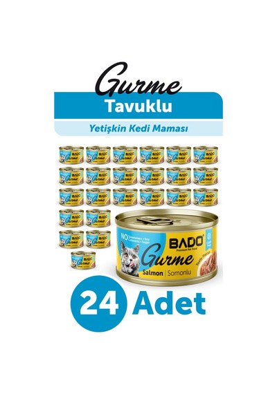 Bado Gurme Yaş Yetişkin Kedi Maması Somonlu 85 Gr 36 Adet