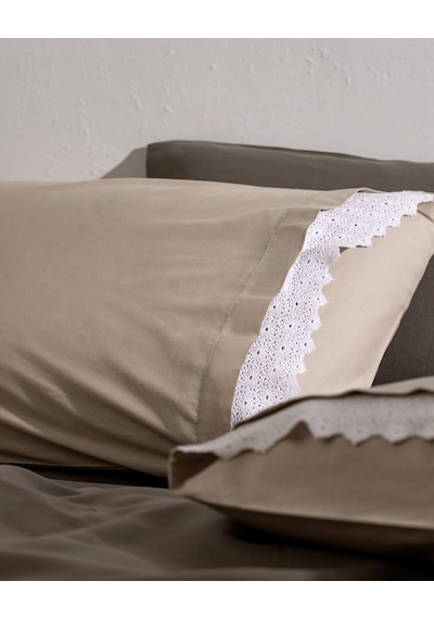 Madame Coco Fleuve %100 Pamuk 2'li Yastık Kılıfı - Bej 8684427287392 Ekru