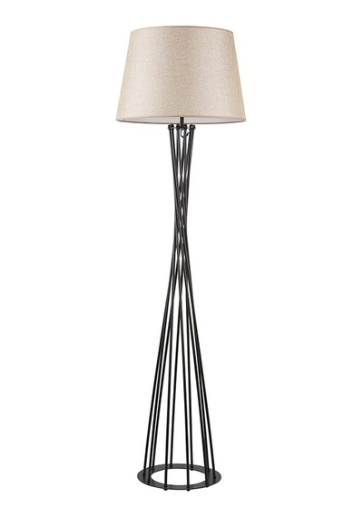 Dylight Retro Lambader Köşe Lambası Siyah Keten Başlık 45cm Başlık
