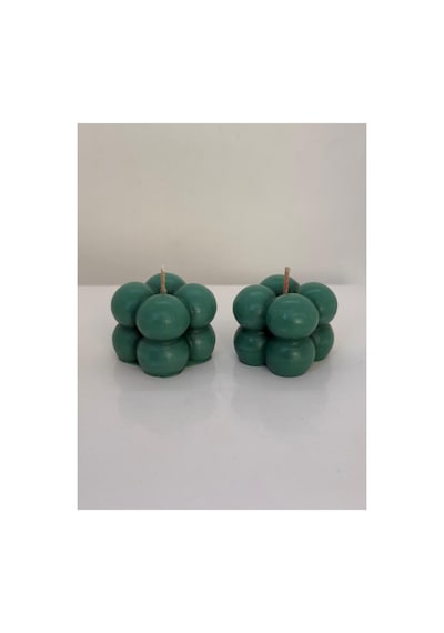 Şeffaf Kutulu İkili Küçük Yeşil Bubble Mum-doğal %100 Soya Wax Dekor Mum Düğün, Nişan,kına Hediyelik