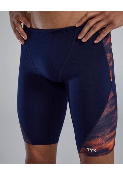 Tyr Durafast Elite Men's Blade Splice Jammer Swimsuit - Soren Lacivert - Turuncu