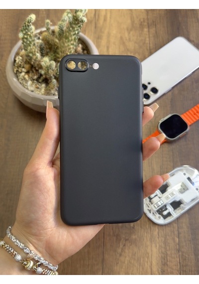 Apple iPhone 7 Plus Uyumlu Süper İnce Mat Ultra Thin Silikon Kılıf Siyah