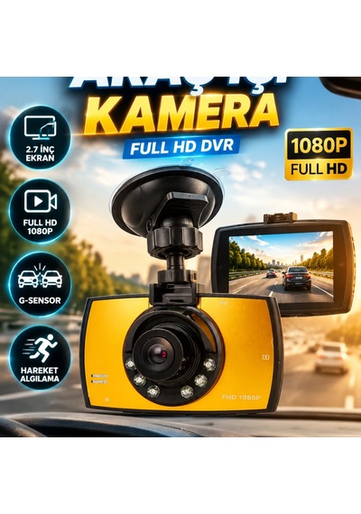 Full Hd Araç İçi Dvr Kamera G-sensor, Hareket Algılama Ve 2.7 İnç Ekran
