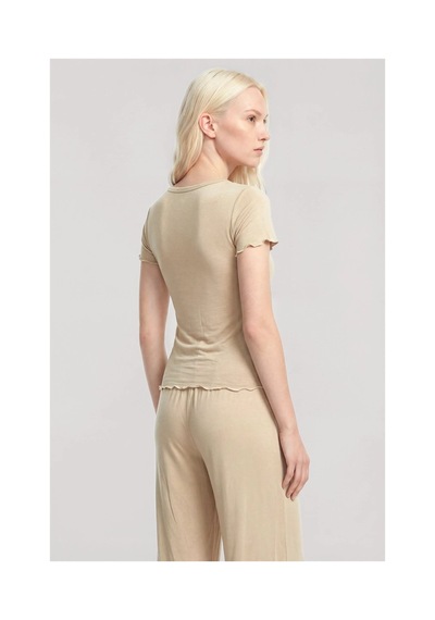 İkikareshop Kadın Bej V Yaka Yumuşak Dokulu Pijama Takımı Rahat Ve Şık Ev Giyim Seti Çok Renkli