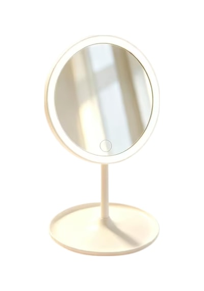 Led Işıklı Makyaj Aynası, 3 Farklı Işık Modu, 360 Derece Döndürülebilir, Dokunmatik Tuşlu Oval Pembe Belirtilmemiş