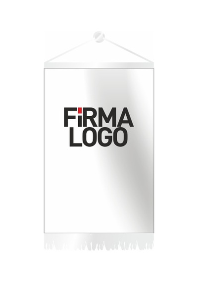 Dörtgen Özel Logolu Beyaz Püsküllü Flama 25x35 Cm Tek Ebat