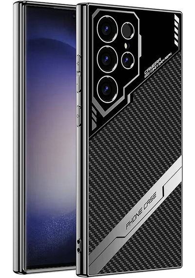 Galaxy S23 Ultra Uyumlu Kılıf Kamera Korumalı Karbon Tasarım Zore Yeni Seri Procase Kapak-siyah Karb Siyah Karbon
