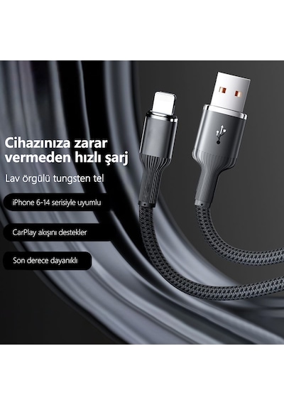 Apple Usb Şarj Kablosu 1 5 Metre iPhone 6 14 Uyumlu Carplay Destekli Pd 27w Hızlı apple