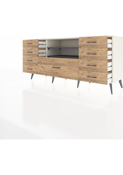 Hyperion Konsol 2 Raflı 9 Çekmeceli 176x44x83 Aytaşı-antrasit/çam Antrasit/çam Hyperion Konsol 2 Raflı 9 Çekmeceli 176x44x83 Aytaşı-antrasit/çam Antrasit/çam