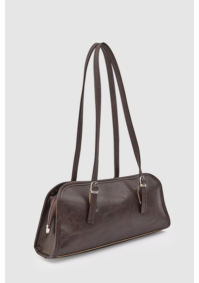 Shule Bags Vanity Baget Çanta Acı Kahve Acı Kahverengi