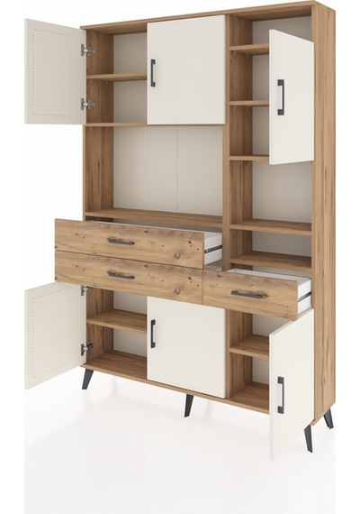 Arges Dolap 10 Raflı 3 Çekmeceli 6 Kapaklı 132x30x195 Çam-aytaşı/çam Aytası/atlas Çam Arges Dolap 10 Raflı 3 Çekmeceli 6 Kapaklı 132x30x195 Çam-aytaşı/çam Aytası/atlas Çam