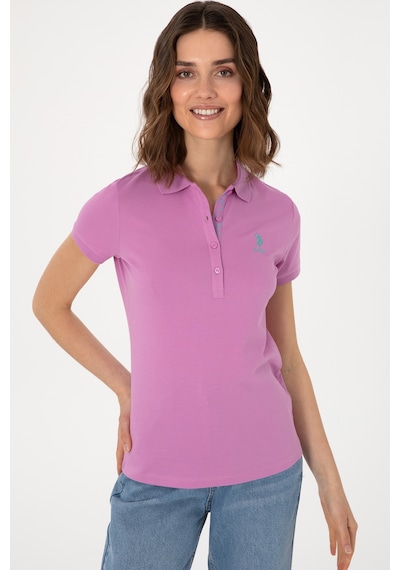 U.S. Polo Assn.  Kadın Fuşya Basic Polo Yaka Tişört 50300896-VR023