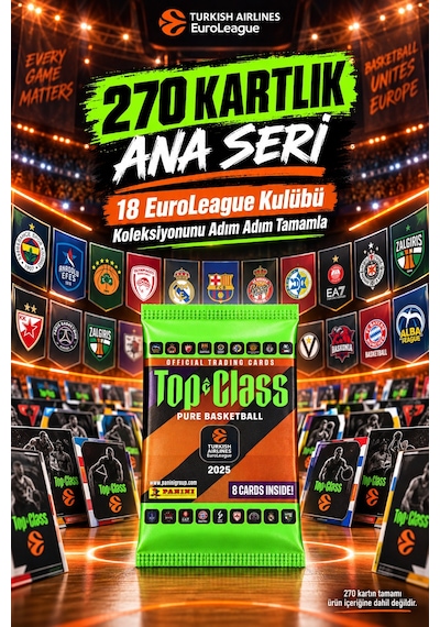 4 Lü Paket Panini Top Class 2025 Euroleague Basketbol Kartı Toplam 32 Koleksiyon Kartı