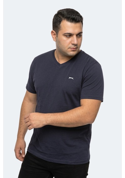 Slazenger Rıvaldo Jmb Erkek Büyük Beden Lacivert Tişört