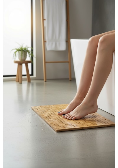 Akayev Bambu Banyo Matı 40x60 Cm Kahverengi