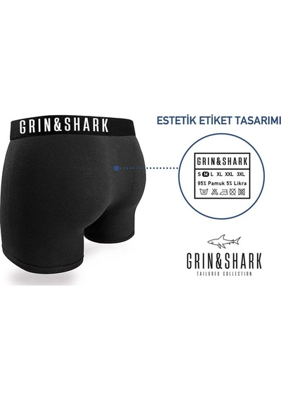 Grınshark Likralı 3'lü Kutu Premium Erkek Boxer Tailored Collection Woody