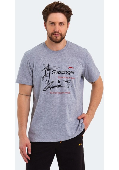 Slazenger KARNEN IN Oversize Erkek Tişört Gri