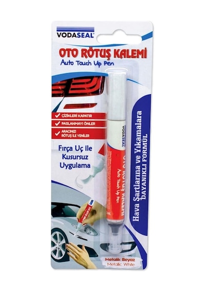 Vodaseal Araç Oto Rötuş Çizik Kalemi Metalik Beyaz Boya Kalemi