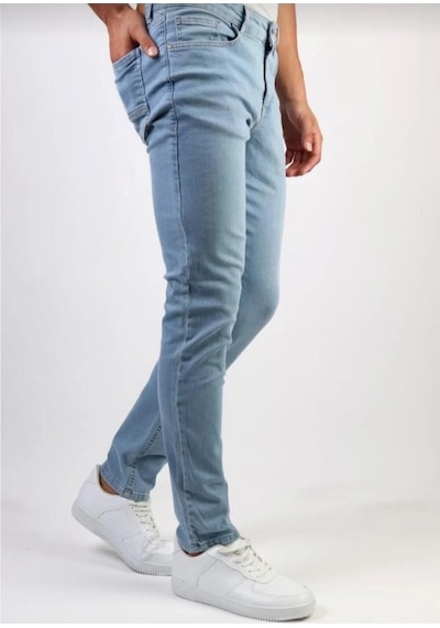 Kaizer Denim Slim Fit Likralı Erkek Kot Pantolon 30 Buz Mavi