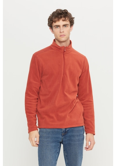 AC&Co / Altınyıldız Classics Anti-Pilling Tüylenme Yapmayan Bato Yaka Erkek Polar Sweatshirt Açık Kahverengi