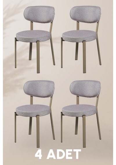 Sakura Sandalye - Kapuçino - Metal Kapuçino Ayak 4 Adet - Salon Sandalyesi / Mutfak Sandalyesi Cappuccino