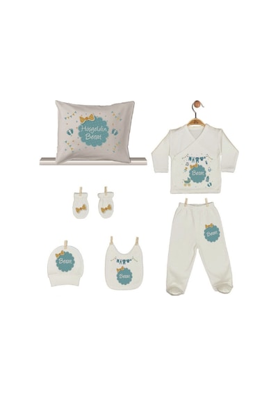 Pia Baby Gl 1905-08 İsme Özel Yastık Zıbın Set Krem