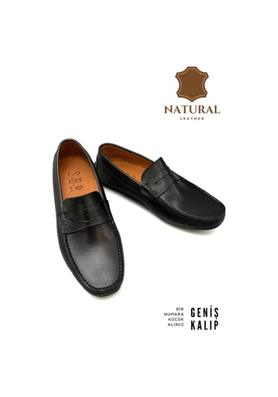 Sermoda Erkek Loafer - Hakiki Deri Rok Loafer Erkek Ayakkabı Siyah