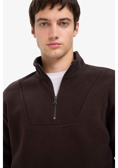 Defacto Boxy Fit Dik Yaka Yarım Fermuarlı Polar Sweatshirt E8632ax25wnbn116 Kahve Defacto Boxy Fit Dik Yaka Yarım Fermuarlı Polar Sweatshirt E8632ax25wnbn116 Kahve