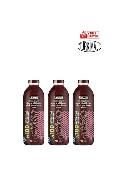 Organik %100 Kırmızı Meyve Suyu 700 Mlx3 Adet