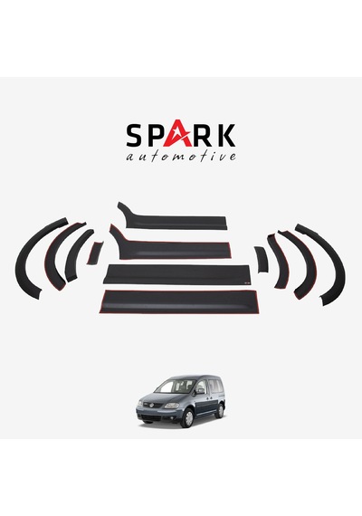 Volkswagen Caddy 2004-2010 Yıl Aralığı Uyumlu Uzun Şase Çift Sürgü Dodik Seti 12 Parça Siyah