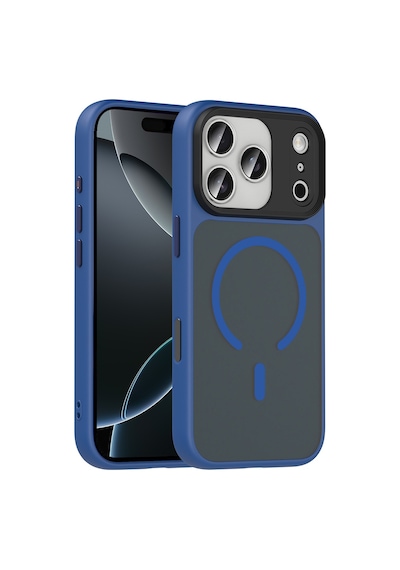 Maks Technology Apple Uyumlu iPhone 18 Pro Max Kılıf Mat Arka Yüzey Wireless Şarj Özellikli Mkst Flet M-safe Kapak - Lacivert