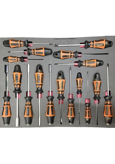 Dorf 17 Parça Tornavida Seti Dolu Eva Seti Takım Arabası İçeriği 48,5cm X 35,5cm