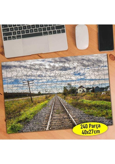 Demiryolu Tren Rayı Manzarası 240 Parça Puzzle Yapboz-601184