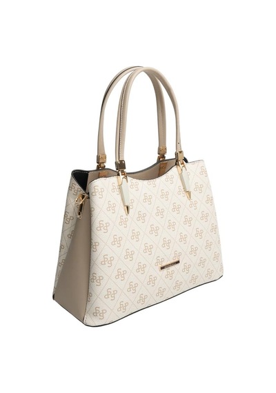 Silver Polo Sp1205 Kadın El Çantası Monogram Bej-kum