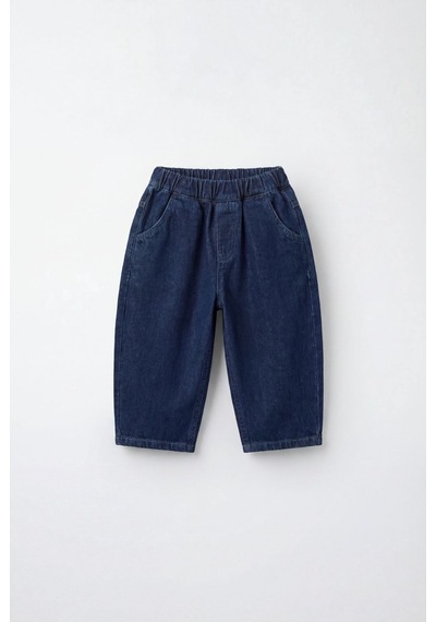Magu Unisex Çocuk Pamuklu Koyu Lacivert Denim Pantolon