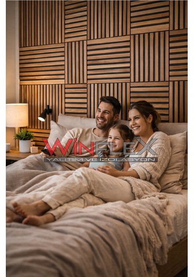 Winflex Mini Eko Akustik Ahşap Panel Teak Renk - 60x60cm 60x60cm