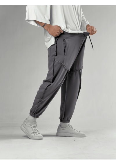 Cocopelli Dikiş Detaylı Füme Erkek Jogger Pantolon Coc3107
