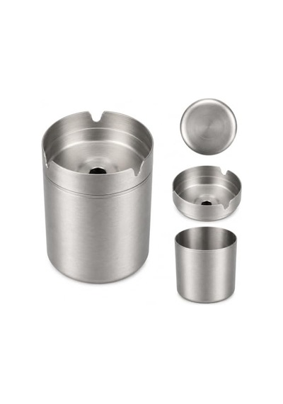 Paslanmaz Çelik Dumansız Küllük, Tamamı Metal İç Dış Mekan Kokusuz Oto Kül Tablası