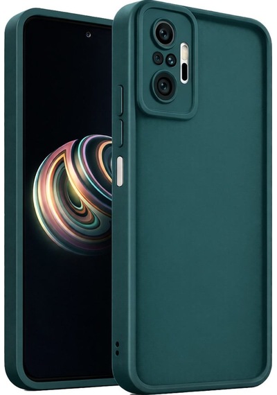 Mi Redmi Note 10 Pro Ve Redmi Note 10 Pro Max Uyumlu Kamera Çıkıntılı Mat Silikon Telefon Kılıfı Yeşil