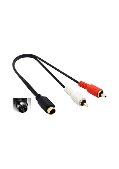 Rca Kablo - 8 Pin Mini Din Erkek - 2 Rca Erkek - 1.20 Metre