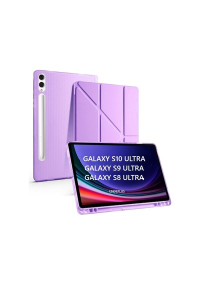 S10/s9/s8 Ultra 14.6inç İle Uyumlu Kılıf Kalem Bölmeli Trifolding Case X900-10-20 Lila Sku: Zeusb0fmp6brc8 Arka Kapak