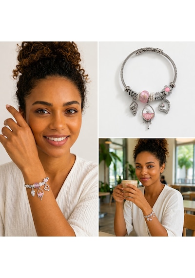 Premium Gümüş Renk Pembe Çiçek Ve Deniz Kabuğu Charm Detaylı 316l Çelik Kelepçe Bileklik 20cm Gümüş - Pembe Premium Gümüş Renk Pembe Çiçek Ve Deniz Kabuğu Charm Detaylı 316l Çelik Kelepçe Bileklik 20cm Gümüş - Pembe