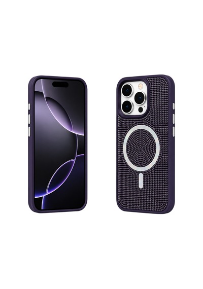 Nettech Apple iPhone 11 Uyumlu Taşlı Seri Arka Koruma Kılıf - Gri